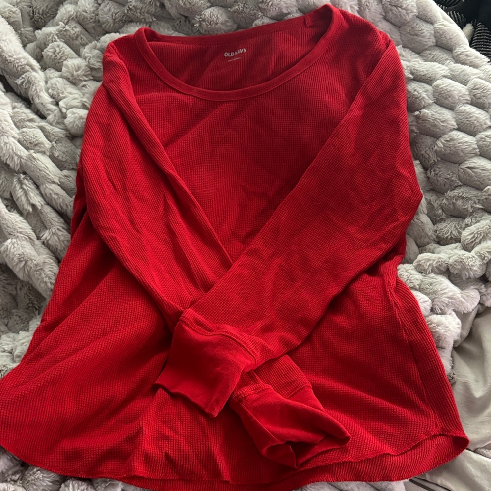 Old Navy Vibrant Red Long Sleeve Tee